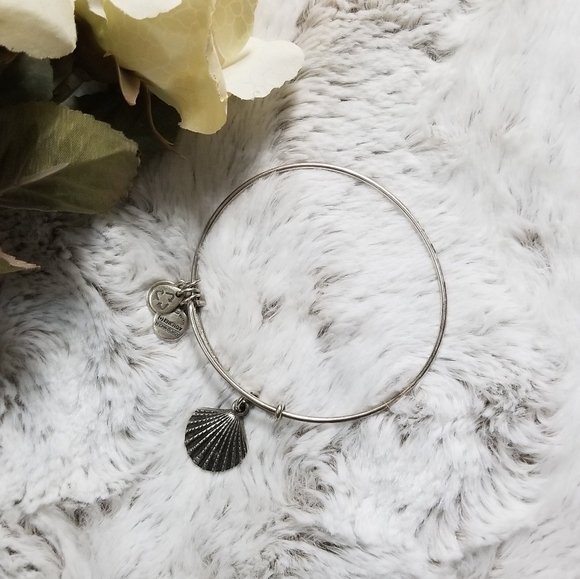Alex And Ani Seashell Positive Energy Technology Bangle Bracelet - Picture 1 of 7
